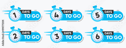 Vector Illustration Number of Days to go with watch Badge for Sale, Promotion
