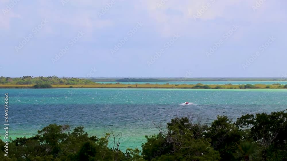 Muyil Lagoon panorama view in tropical jungle Mexico. Muyil Lagoon panorama view in tropical jungle Mexico.