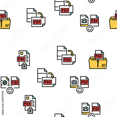 Pdf Electronic File Vector Seamless Pattern Thin Line Illustration