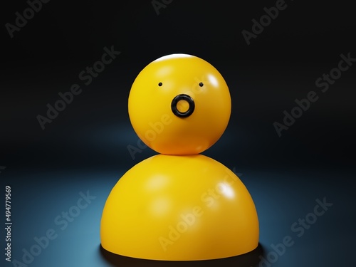 Figure on a homogeneous background, 3D illustration, 3D rendering