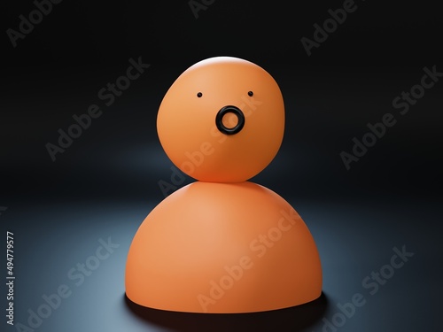 Figure on a homogeneous background, 3D illustration, 3D rendering