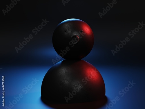 Figure on a homogeneous background, 3D illustration, 3D rendering