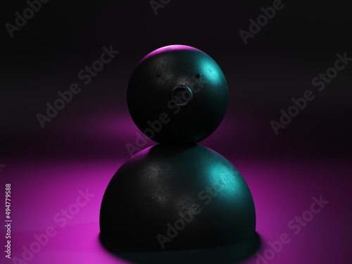 Figure on a homogeneous background, 3D illustration, 3D rendering