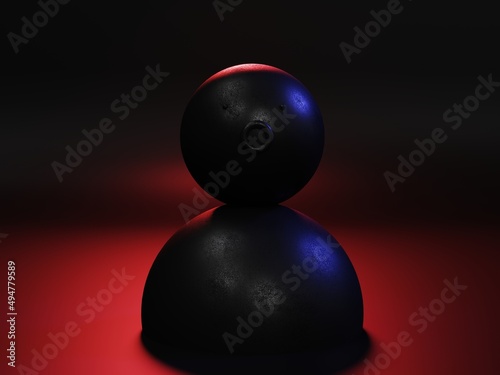 Figure on a homogeneous background, 3D illustration, 3D rendering