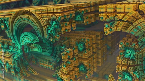 ancient space cube floating