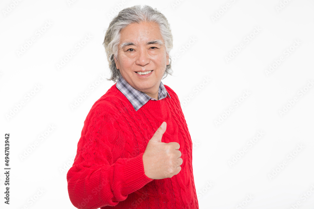 gray-haired retired elderly