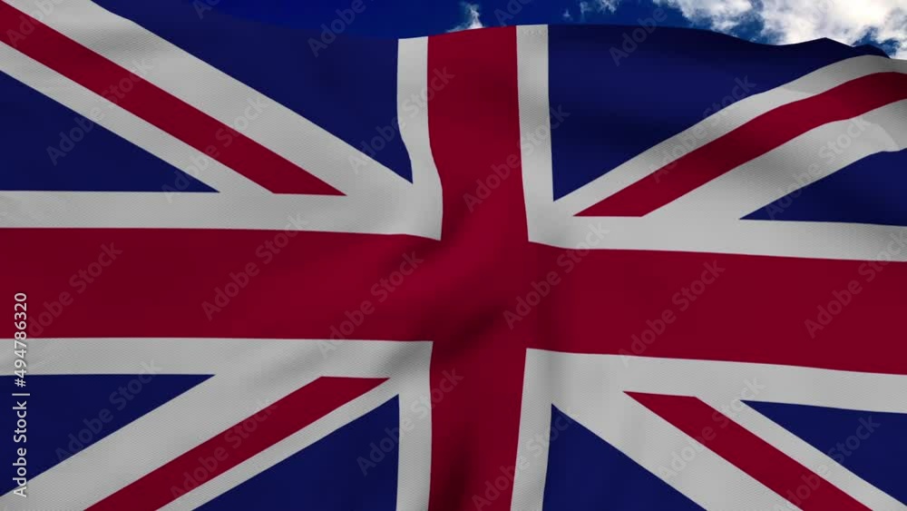 UK flag, flag fluttering like in the wind