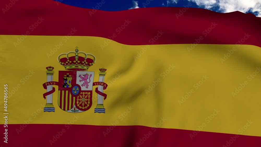 Spain flag, flag fluttering like in the wind Spain flag, flag fluttering like in the wind