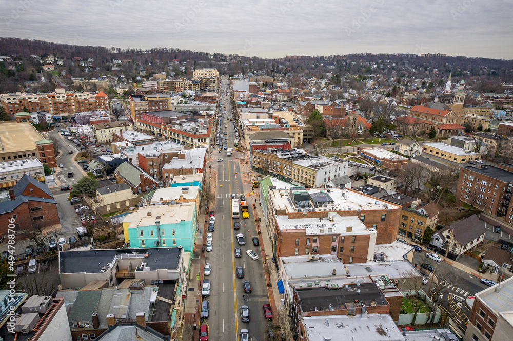 Fototapeta premium Aerial Drone of Montclair New Jersey 