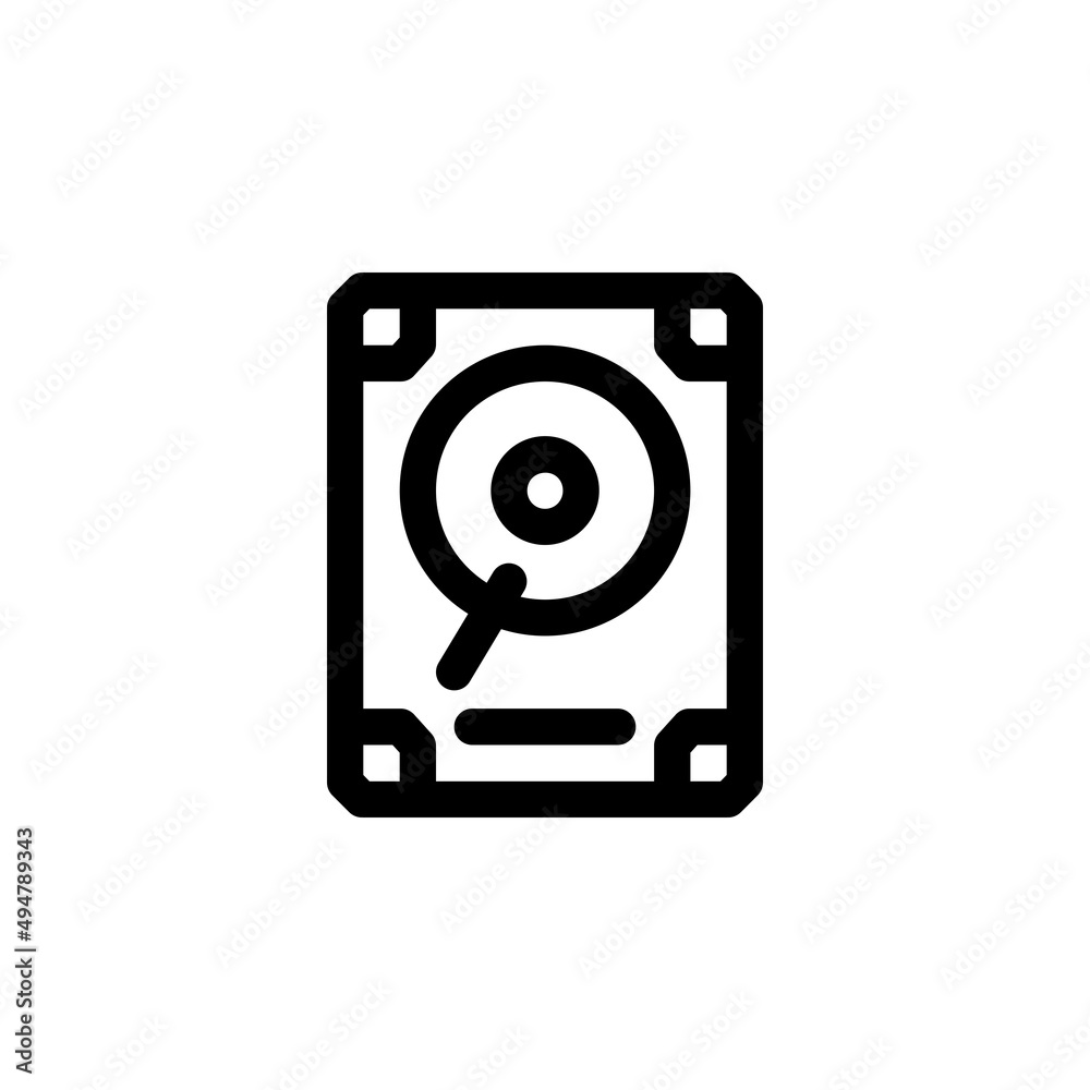 hard disk vector icon. computer component icon outline style. perfect use for logo, presentation, website, and more. simple modern icon design line style hard disk vector icon. computer component icon outline style. perfect use for logo, presentation, website, and more. simple modern icon design line style