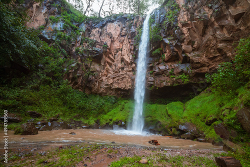 Waterfall hidden in the cliff