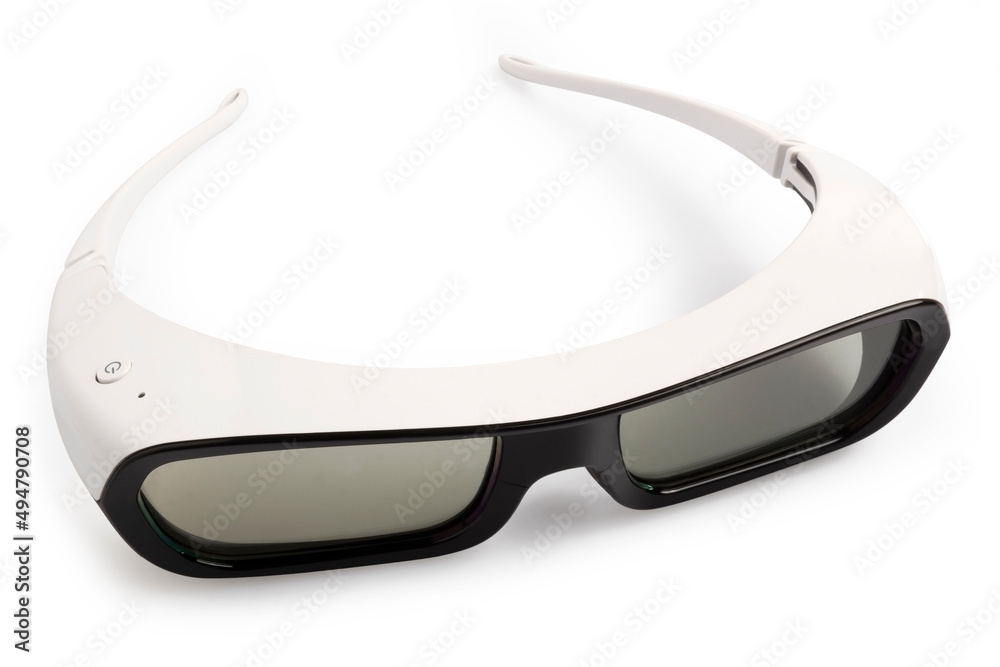 White 3D glasses for watching movies and TV shows on the television