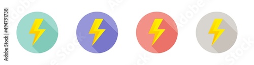 Free Download Flat flash thunder power icon set. Lightning bolt vector icon. - GFXLoad