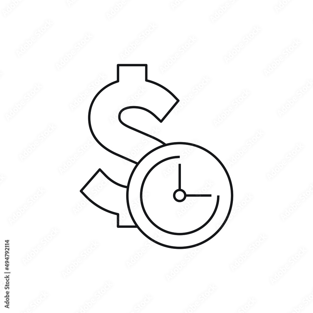 Time is money icon design isolated on white background Time is money icon design isolated on white background