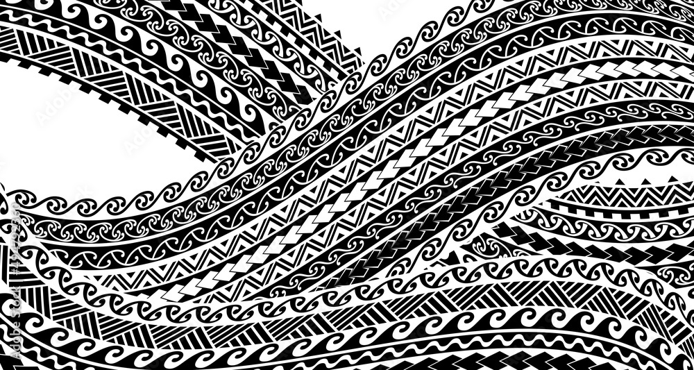 maori geometric pattern tattoo design texture wave cross intricate  intersecting Иллюстрация Stock | Adobe Stock