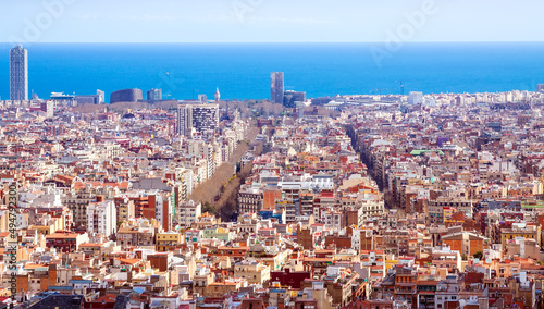 historic district at Barcelona in sunny day