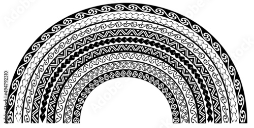 Konstfotografi Maori geometric pattern tattoo design texture half moon headband