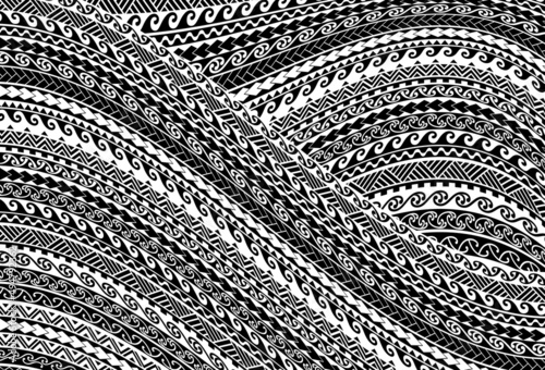 Canvastavla maori geometric pattern tattoo design texture wave cross intricate normal