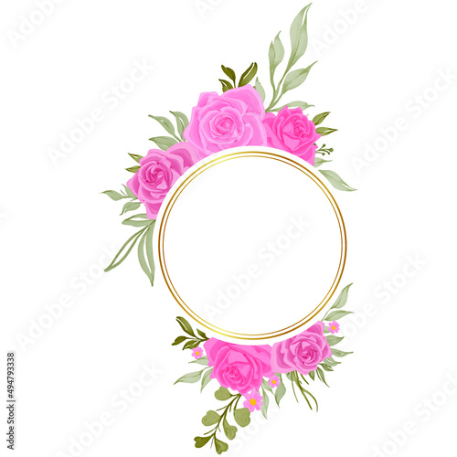 rose flower watercolor frame decoration