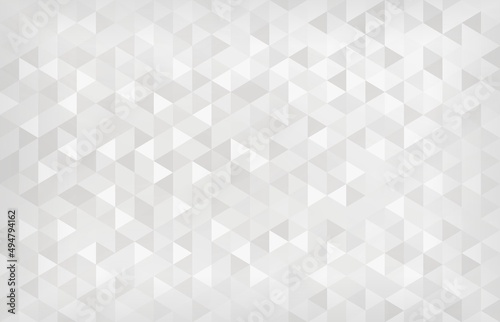 Light triangular wallpaper abstract background white grey triangles mosaic pattern. Abstract crystallic texture.