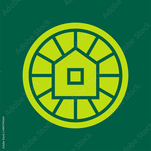 Abstract house logo design, circle shape home icon