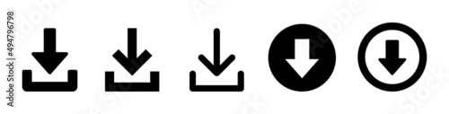 Download button icon collection. Vector illustration