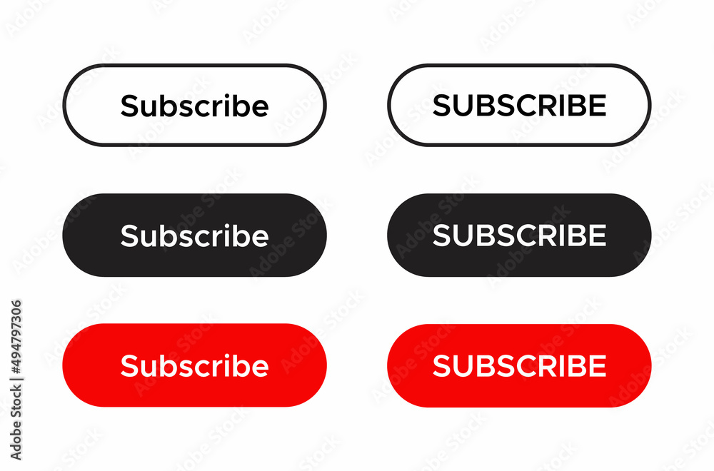 Subscribe Button Icon Vector for Web or Mobile App Subscribe Button Icon Vector for Web or Mobile App