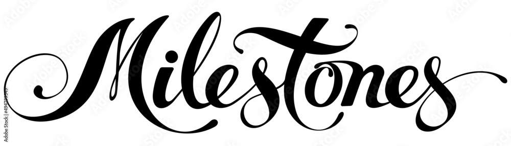Milestones - custom calligraphy text Milestones - custom calligraphy text