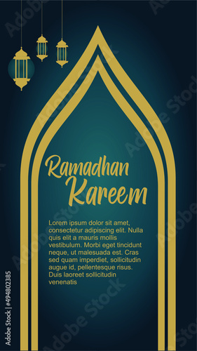 Ramadhan kareem greting card vector photo