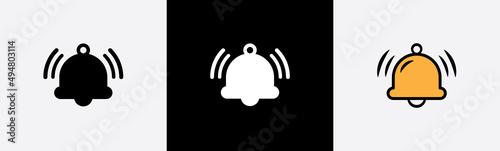 Notification bell icons. Incoming inbox message. New message notofication icons. Alarm icons symbol, vector illustration