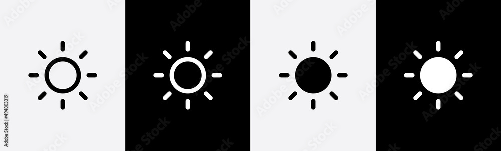 Brightness control level icon. Screen brightness contrast level icon symbol, vector illustration