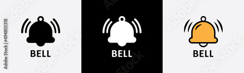 Doorbell icon. Notification bell icon. Incoming inbox message. New message notofication icons collection. Alarm icons symbol, vector illustration