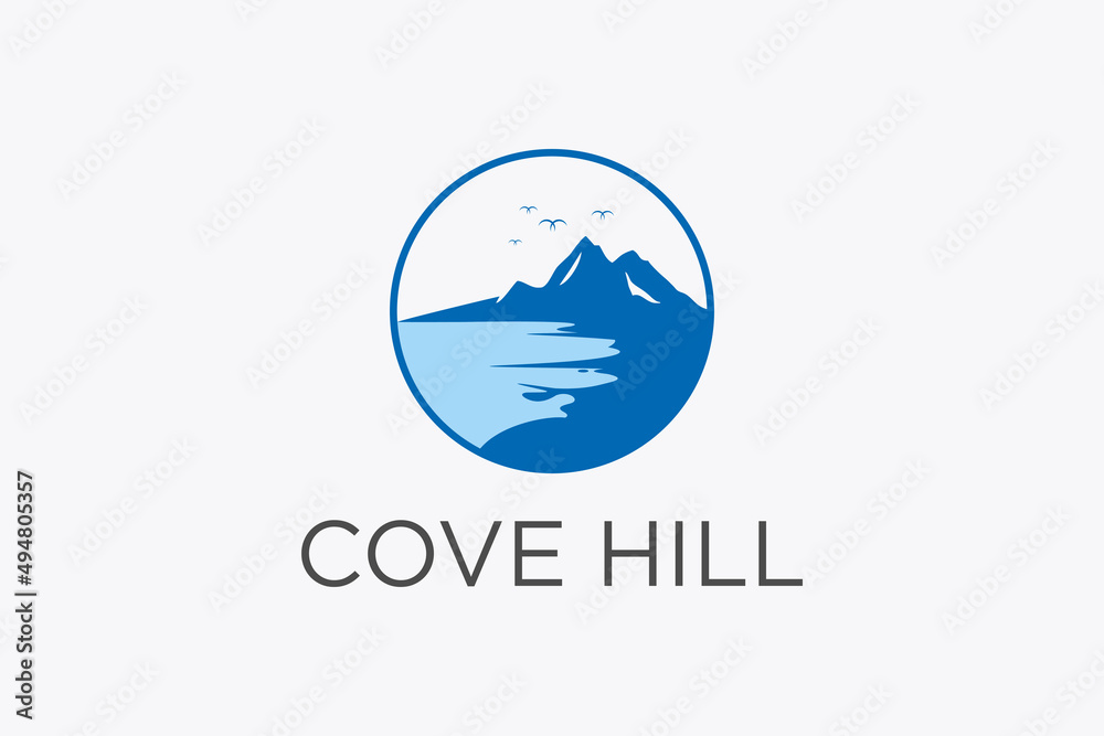 Logo cove hill mountain and sea Logo cove hill mountain and sea