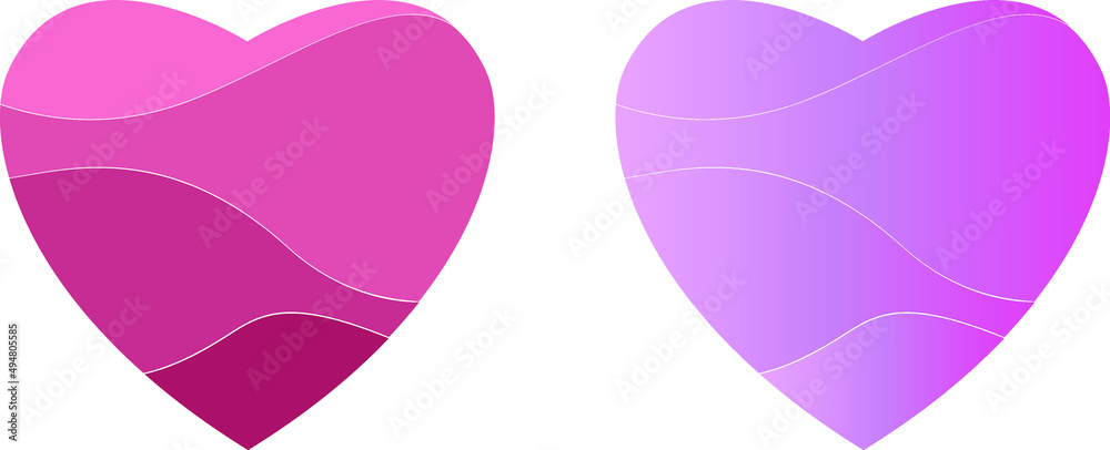 Heart wave shape with 2 tone color. Vector Illustration. File Eps 8
