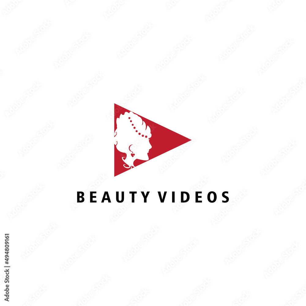 beauty logo video play vector illustration design