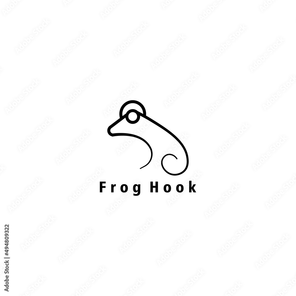 frog hook logo line illustration vector design frog hook logo line illustration vector design
