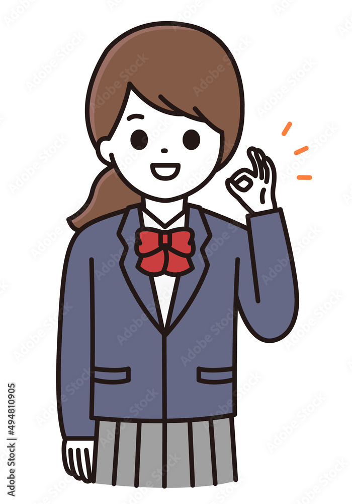 学生 女性 OK イラスト 学生 女性 OK イラスト