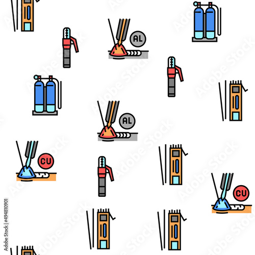 Welding Machine Tool Vector Seamless Pattern Thin Line Illustration