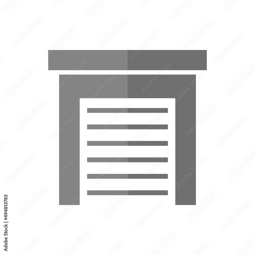 Warehouse grey flat vector icon Warehouse grey flat vector icon