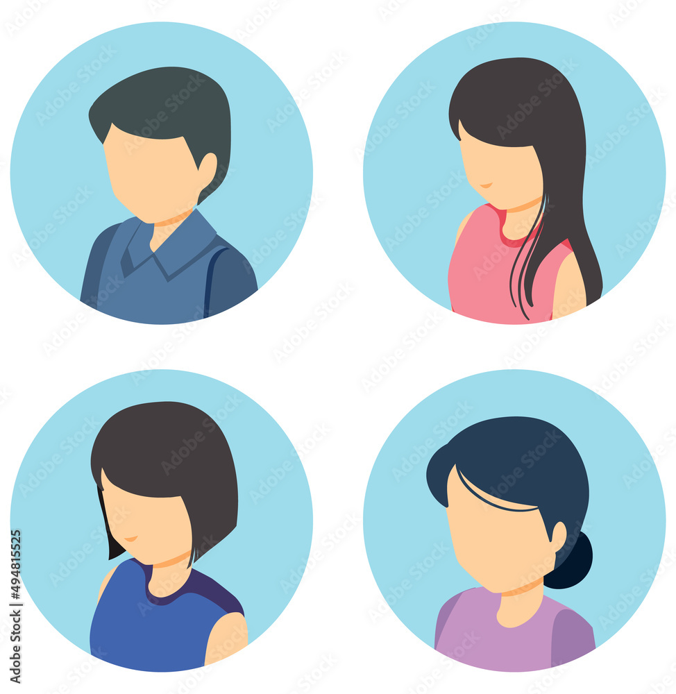 Different without faces people set Different without faces people set