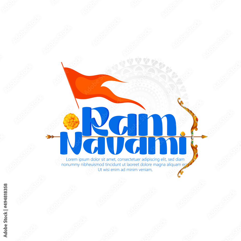 Illustration Of Bow Arrow In Shree Ram Navami, Hindu Festival Celebrated  Stock Vector | Adobe Stock