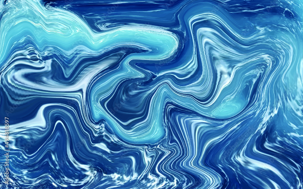 Fototapeta premium Abstract liquid blue ocean fluid texture marble background premium vector