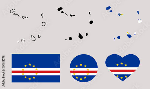 cape verde map flag icon ser