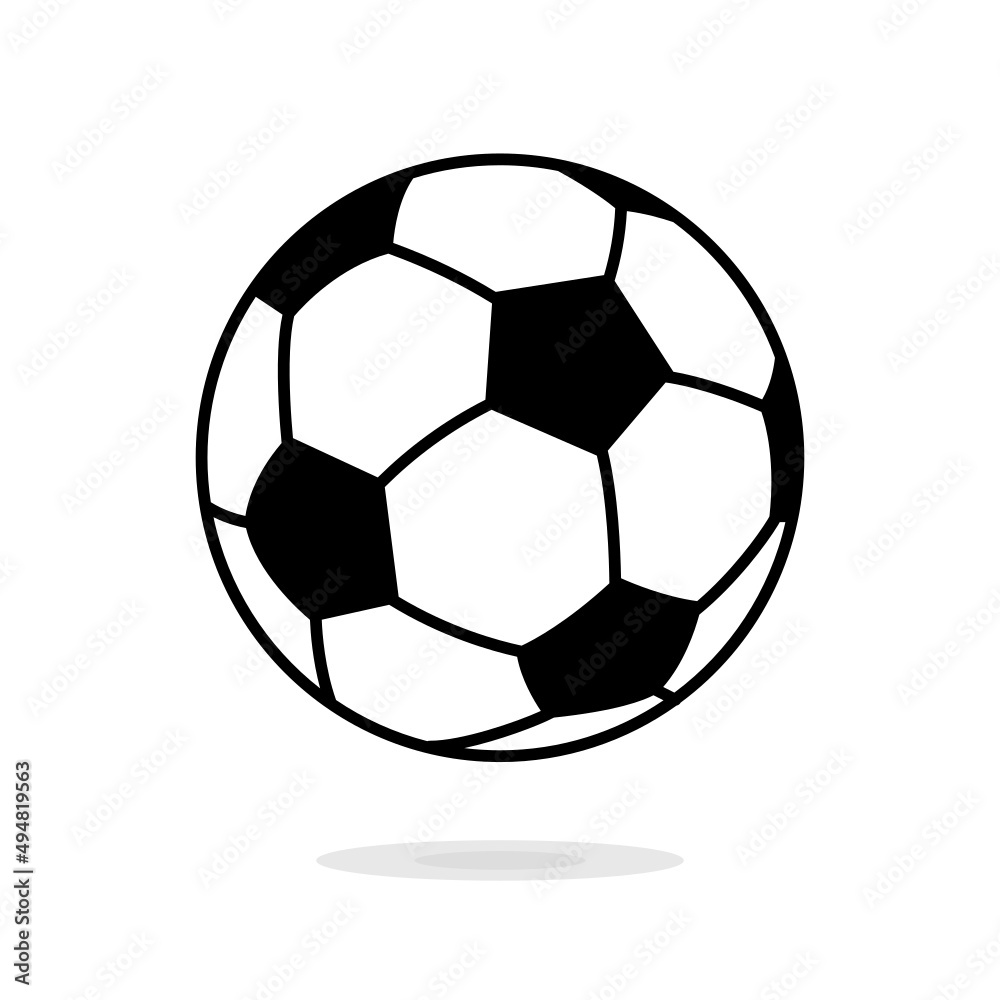 Soccer Ball vector icon on white background.