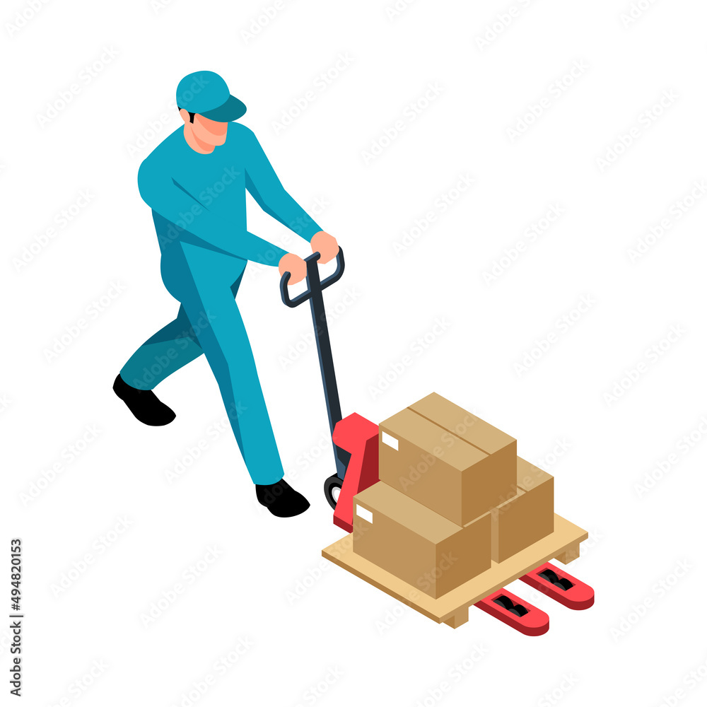 Warehouse Carrier Isometric Composition Warehouse Carrier Isometric Composition