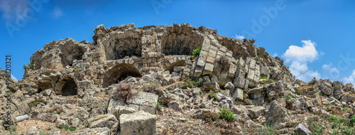 Side ancient city ruins in Antalya province of Turkey photo