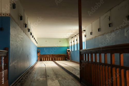 old abandoned bowling alley in kolmanskop