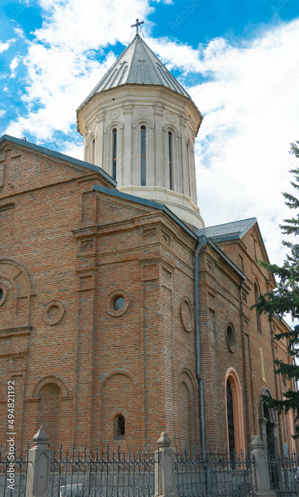 old building. ancient fortress temple. old church in the mountains.