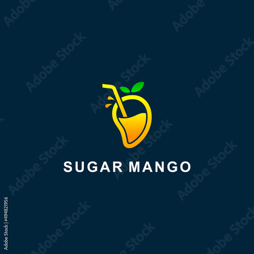 mango juice logo or fruit logo