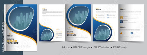 Bifold Brochure Design Template for Your Company, Corporate, Business, Advertising, Marketing, Agency, and Internet Business.